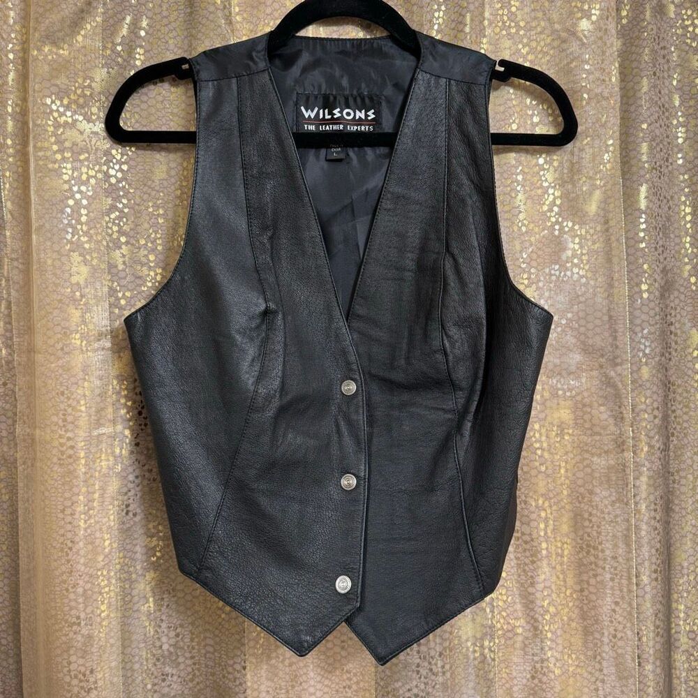 Vintage 90's 2000's Wilson’s Women's Genuine Leather Button Front Vest Large